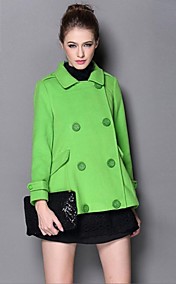 yimilan® nouvelle couche de tissu fruits d'hiver vert à double boutonnage simple mode de loisirs des femmes