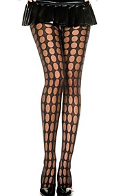 Women's Black Sheer Pantyhose With Pothole Pattern