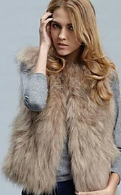 élégant fausse fourrure manteau sans manches chaud de femmes