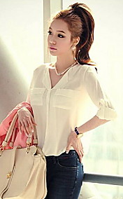 mousseline de causalité manches longues shirt loose col V Clément femmes