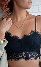 dentelle florale cils zip lanières unpadded le top des femmes