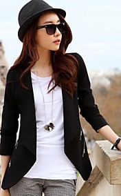 automne manches longues fermeture éclair oblique le blazer des femmes