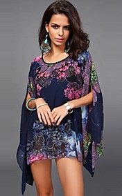 Women's Chiffon Short Sleeve Plus Size Shirt