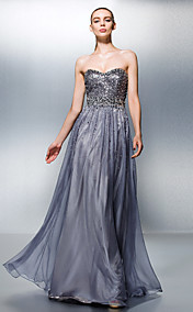 A-line Sweetheart Floor-length Tencel Evening Dress