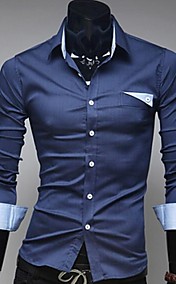 Men's Denim Shirt With Long Sleeves