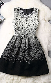 l'une& seulement femmes épaississent swing de volant tweed robe formelle