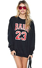 rondes sweatshirts occasionnels d'impression de collier de femmes