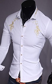 Men's Fashion Gold Embroidery Shirt