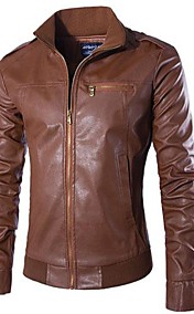 maquette mode cou mince veste pu hommes