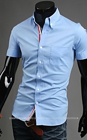 Men's Fashion Solid Color Short Sleeved Shirt