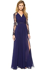 élégantes manches longues v-cou dentelle robes de x-in®women