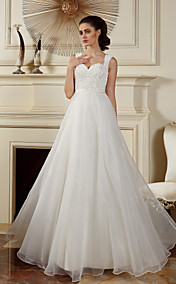 A-ligne / sangles princesse robe en organza mariage rez-longueur (2049176)