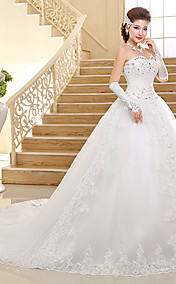 Ball Gown Sweetheart Chapel Train Lace Wedding Dress