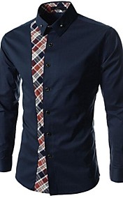 Pour des hommes Tous les jours Pur Manches longues Normal Chemises ( Coton )