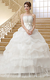 robe de bal robe de mariage de train bretelles organza chapelle