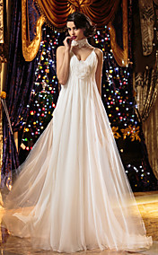 Robe de Mariée Fourreau - Bretelles Fines - Ras du Sol (Mousseline de Soie)