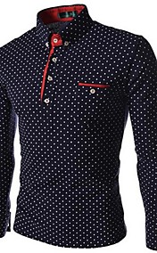 Men's Long Sleeved Shirts High Quality Fashion Polka Dot Printed