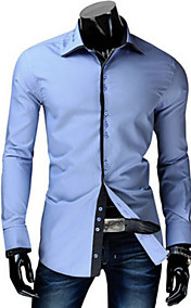 playgame Men's Casual Shirt Collar Long Sleeve Shirts