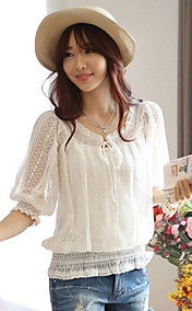 ICED™ Women's Lace Bow Puff Sleeve Loose Shirt