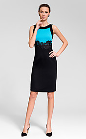 Homecoming Cocktail Party Dress Sheath/Column Jewel Knee-length Polyester