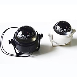 Marine Compas plastique avec support et Bateau Caravane Camion 12V LED ZW-550--Black/White