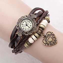 Femme Bracelet de Montre Bracelet Watch Pluseur Tours Quartz dames Analogique Blanche Noir Rouge / Un ans / Cuir PU à Carreaux / Un ans / Jinli 377