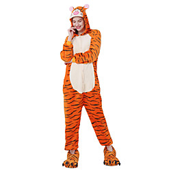 Déguisement Halloween Homme et Femme Pyjamas Kigurumi Halloween Carnaval Flanelle Toison Orange Costumes Carnaval / Tiger / Adulte