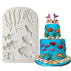 1 Stück DIY Fondant getrocknet Tempo Fisch Schimmel Meerestier Silikon Schimmel Lightinthebox