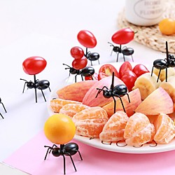 12 Stück / Set Mini Obst Ameise Gabel Besteck Kunststoff Kuchen Dessert Gabeln Lebensmittel Pick Tisch für Party Dekoration Küchengeräte Lightinthebox