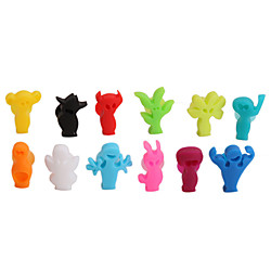 12 Stück Set Lebensmittelqualität Silikon Saugnapf Etikett für Weinglas gemischt geformte dekorative Ghost Marker Trinkglas Saugnapf für Party Bankett Hochzeit Lightinthebox