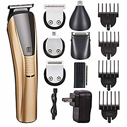 Haarschneider Bartschneider Kit für Männer, professionelle schnurlose elektrische Haar Schnurrbart Rasierer Pflege Kit wasserdicht USB wiederaufladbar mit Basis 6-in-1 Lightinthebox