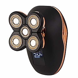 5d Rotationsrasierer, nassamp; Trockenrasierer Männer, Glatze Rasierer, Elektrorasierer LED Display Präzision Trimmer Bart Trimmer (schwarz) Lightinthebox