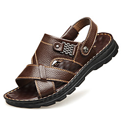 2020 neue Herren erster Schicht Rindsleder mit dicken Sohlen Strandschuhe trendige lässige atmungsaktive rutschfeste Sandalen Großhandel Lightinthebox