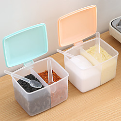 1pc Deckelbehälter Gewürzbox Kräuterzucker Salz Aufbewahrungsbox Gewürzglas Kochen Organizer Regal Küchenzubehör Lightinthebox