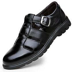 2019 neue Sommer Herren Leder Hohl Sandalen Männer mittleren Alters und ältere Casual Lederschuhe Herren atmungsaktive ältere Leder Herrenschuhe leather Lightinthebox