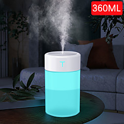 360 ml Luftbefeuchter Ultraschall-Aromatherapie-Diffusor tragbarer Aromatherapie-Sprayer USB-Zerstäuber für ätherisches Öl LED-Lampe zu Hause Lightinthebox