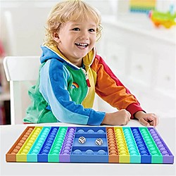 1 Stück Zappeln Spielzeug Brettspiel Popit Regenbogen Schachbrett Einfache Grübchen Popper Zappeln Sinnesspielzeug Stressabbau Spielzeug Silikon Figur Spielzeug Lightinthebox