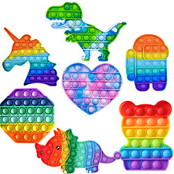 1pc zappeln Spielzeug Regenbogen Push Pop Blase Anti Angst sensorische Spielzeug Blase Pop Stressabbau langlebigamp; waschbares weiches Silikon-Quetschspielzeug, perfekt für Erwachseneamp; Kinder Lightinthebox