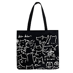 2021 Kunstdesign süßes Tier handgemalte Illustration Umhängetasche Schultasche literarische Retro-Leinwandtasche mit großem Fassungsvermögen weiblich Lightinthebox