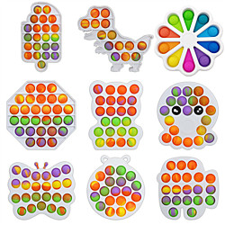 2 Stück Regenbogen Push Bubble Pops zappeln sensorisches Spielzeug für Autisim spezielle Bedürfnisse Anti-Stress-Spiel Stressabbau matschig zappeln Spielzeug Lightinthebox