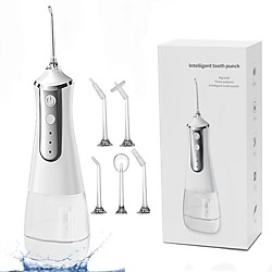 350ml kabellose Munddusche tragbare Wasserzahnseide USB wiederaufladbare Wasserstrahlseide Zahnstocher 5 Düsenspitze 3 Modi Lightinthebox