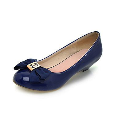 Patent Leather Closed Toe Shoes With Bow For Party/Evening (More