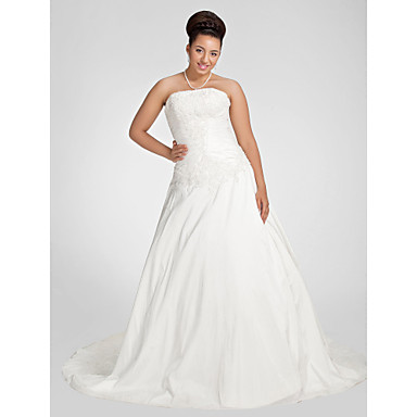 plus size strapless wedding gowns