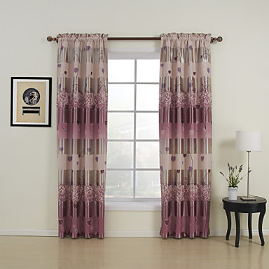To paneler floral botaniske lilla soverom polyester ...