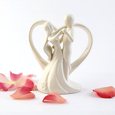 Ivory wedding dress cake topper