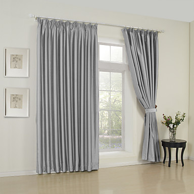 To paneler moderne solide grå soveværelse rayon panel gardiner ...