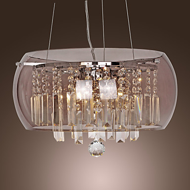 Lámpara chandelier moderna de cristal con 3 bombillas fitchburg ... Lamparas de cristal modernas