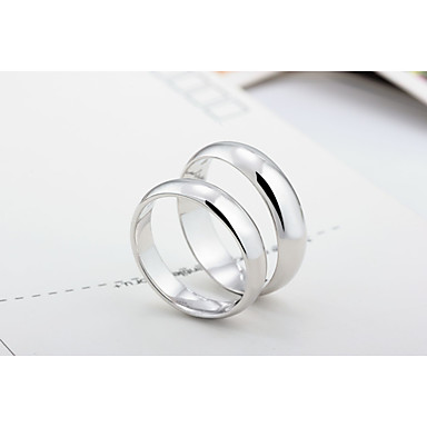 Classic Round 925 Sterling Silver Couples Rings #00555408