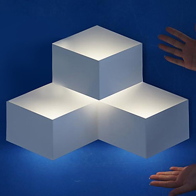3W Modern Decor LED Wall Light Metal Cubic Shade Geometric Design ...