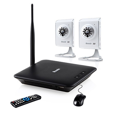 Zmodo 2 Wireless IP WiFi Mini NVR Kit Home Video Surveillance Camera System 500GB HD #00748253